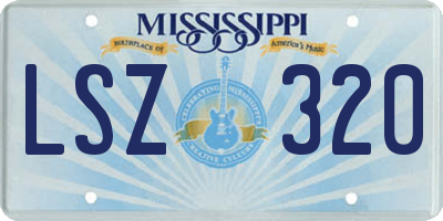 MS license plate LSZ320