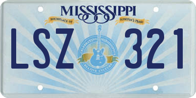 MS license plate LSZ321