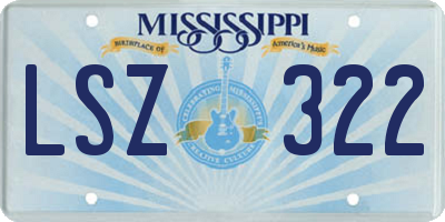 MS license plate LSZ322