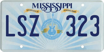MS license plate LSZ323