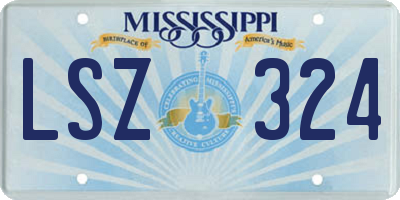 MS license plate LSZ324