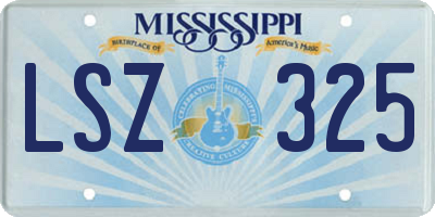 MS license plate LSZ325