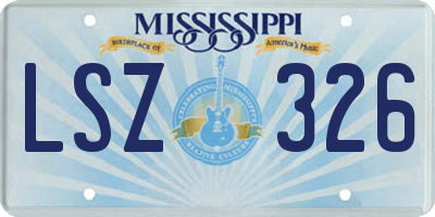 MS license plate LSZ326