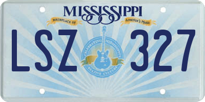 MS license plate LSZ327