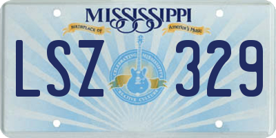 MS license plate LSZ329