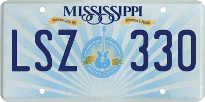 MS license plate LSZ330