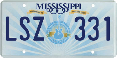 MS license plate LSZ331