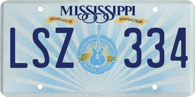 MS license plate LSZ334