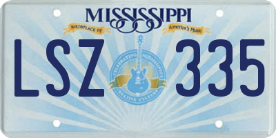 MS license plate LSZ335