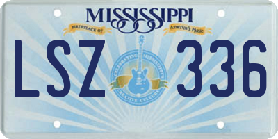 MS license plate LSZ336