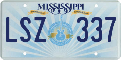 MS license plate LSZ337