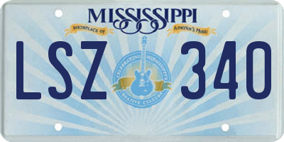 MS license plate LSZ340