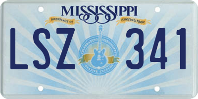 MS license plate LSZ341