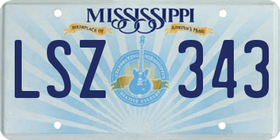 MS license plate LSZ343