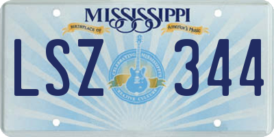 MS license plate LSZ344