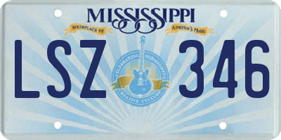 MS license plate LSZ346