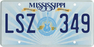 MS license plate LSZ349