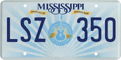 MS license plate LSZ350