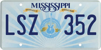 MS license plate LSZ352