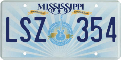 MS license plate LSZ354