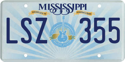 MS license plate LSZ355