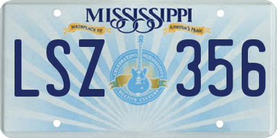 MS license plate LSZ356