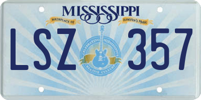 MS license plate LSZ357