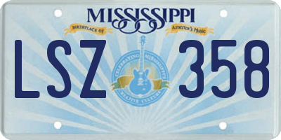 MS license plate LSZ358