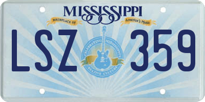 MS license plate LSZ359