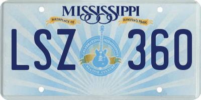 MS license plate LSZ360