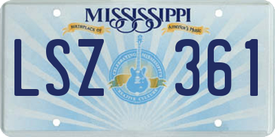 MS license plate LSZ361