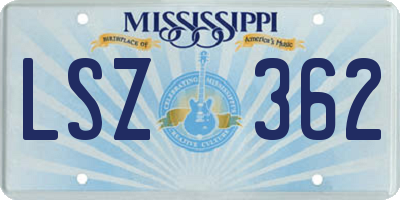 MS license plate LSZ362
