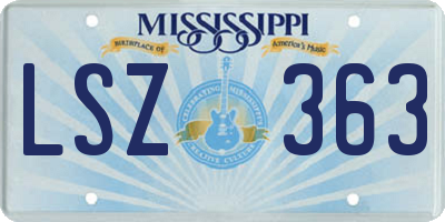 MS license plate LSZ363