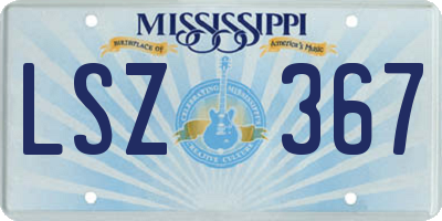 MS license plate LSZ367