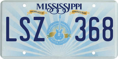 MS license plate LSZ368