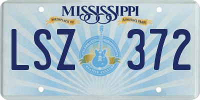 MS license plate LSZ372