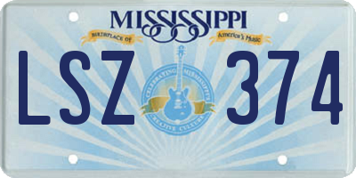MS license plate LSZ374