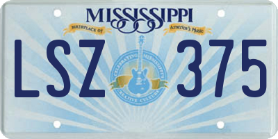 MS license plate LSZ375