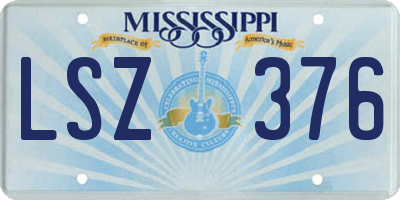 MS license plate LSZ376