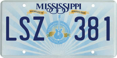 MS license plate LSZ381