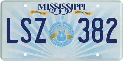 MS license plate LSZ382