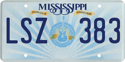 MS license plate LSZ383