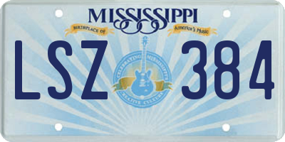 MS license plate LSZ384