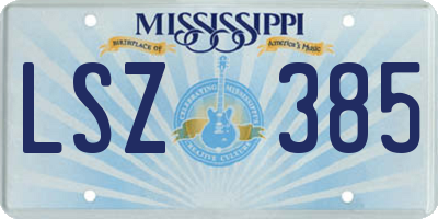 MS license plate LSZ385