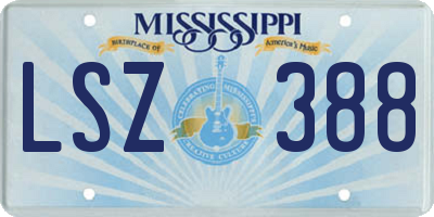 MS license plate LSZ388