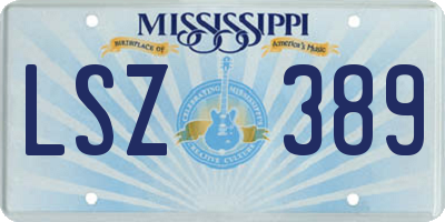 MS license plate LSZ389