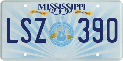 MS license plate LSZ390