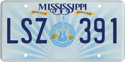 MS license plate LSZ391
