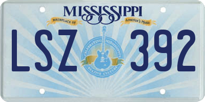 MS license plate LSZ392
