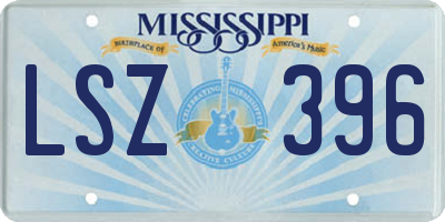 MS license plate LSZ396